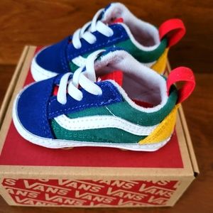 Vans Old Skool Crib Shoes Size 2 Multicolored